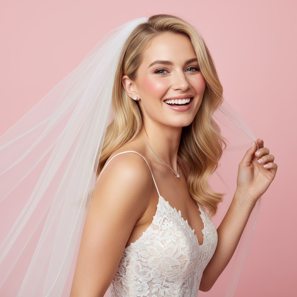 Side Swept Wedding Hair With Veil Ideas